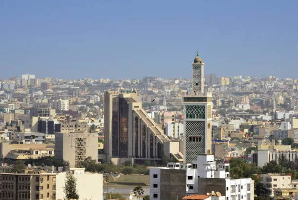 view of Dakar with the bank and the grand mosque